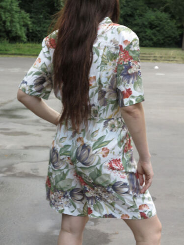 Damen Overall weiß mit Blumen Gr 36 90er True Vintage 90s women jumpsuit flowers - Bild 8 von 12