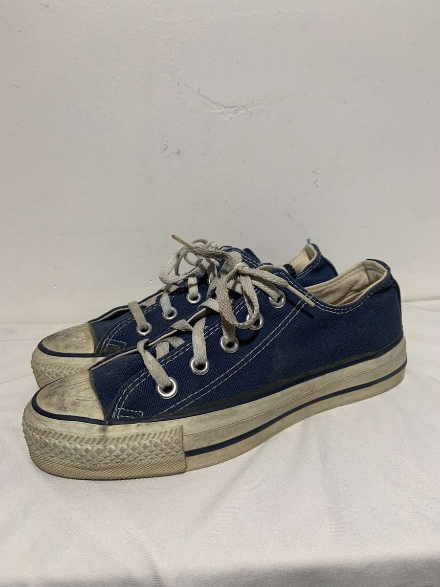 Vintage 90s Converse CHUCK TAYLOR Lo Canvas Shoes Blue Sz 3.5 Boys Made In USA Vintage 90s Converse CHUCK TAYLOR Lo Canvas Shoes Blue Sz 3.5 Boys Made In USA