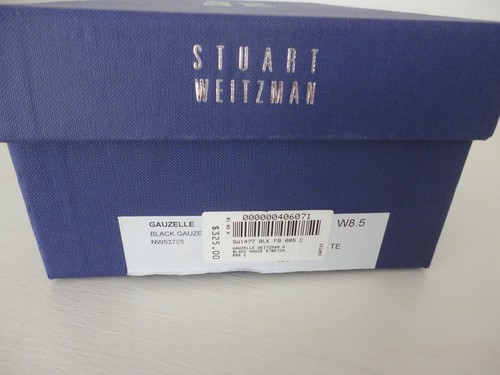 EUC Stuart Weitzman Gauzelle Black Dressy Mesh Slip On Heels Sz 8.5 Retail $325 - Picture 10 of 12