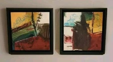 2 Prints - Barbara Zoern Foliage III & IV Signed Numbered Floater Frame Abstract