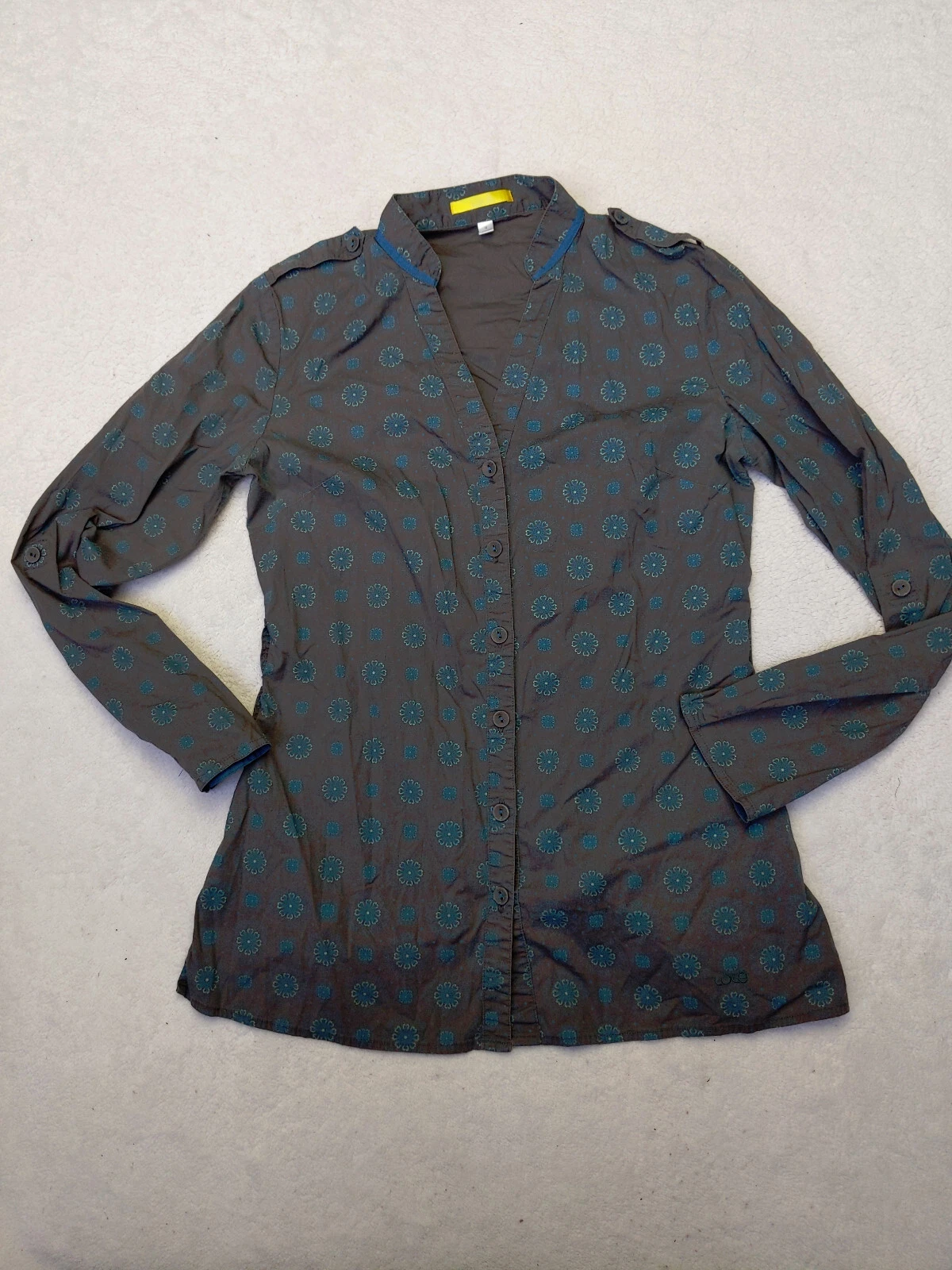 lole flower geometric tunic button down shirt