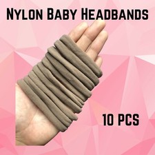 10 PCS Headband for Baby DIY Hair Accessories Nylon Hairband Elastic Cocoa Brown