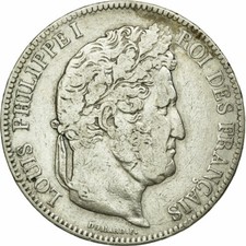 [#74772] Coin, France, Louis-Philippe, 5 Francs, 1833, Lyon, VF(30-35), Silver, 