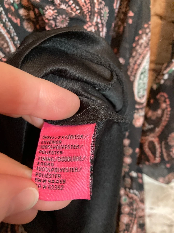 Vestido Betsey Johnson Mujer 2 Negro Cachemira Oscuro Romántico Volantes Manga Kimono Foto 2 de 4