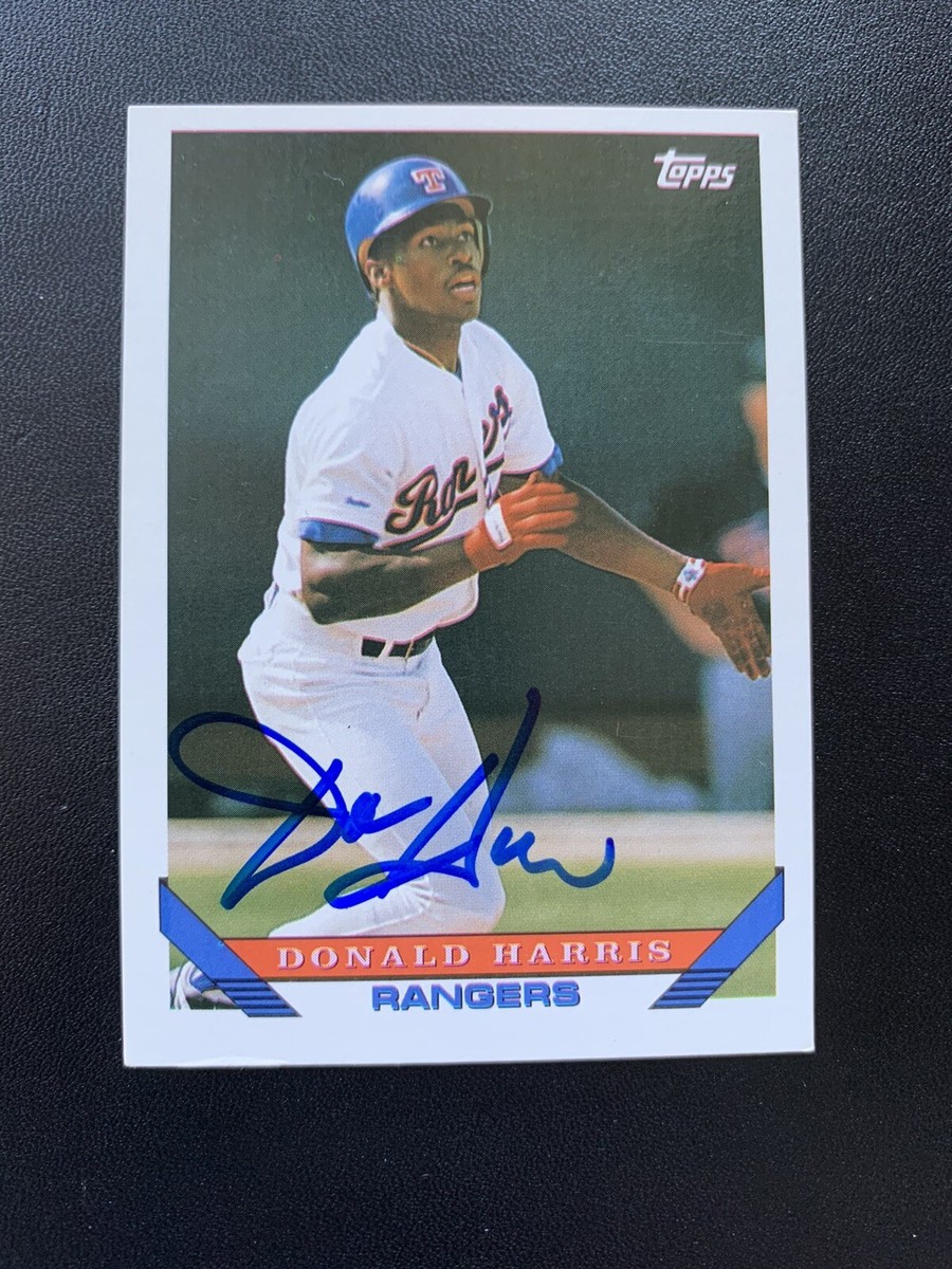 Donald Harris Signed 1993 Topps #731 Card Texas Rangers Autograph
