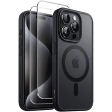 3 in 1 Magnetic Case for iPhone 15 Pro Max 6.7-Inch with Screen Protectors