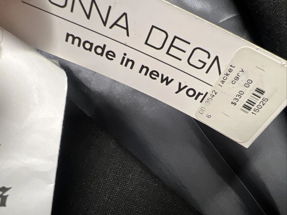 Chaqueta Blazer Donna Degnan Negra Nueva con Etiquetas Talla 6 Minorista $330 Foto 3 de 4