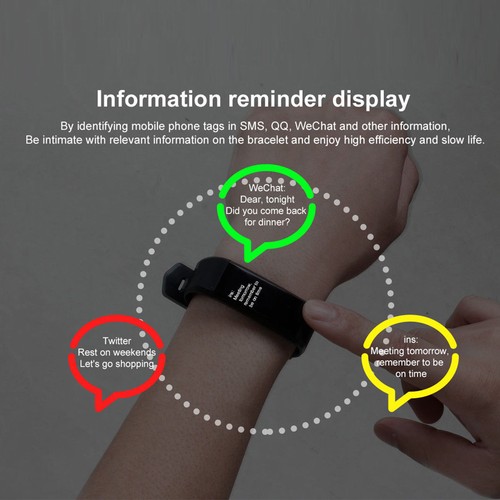 Bluetooth Smart Bracelet Wristband Sport Watch Heart Rate Blood Pressure Monitor - Zdjęcie 6 z 17