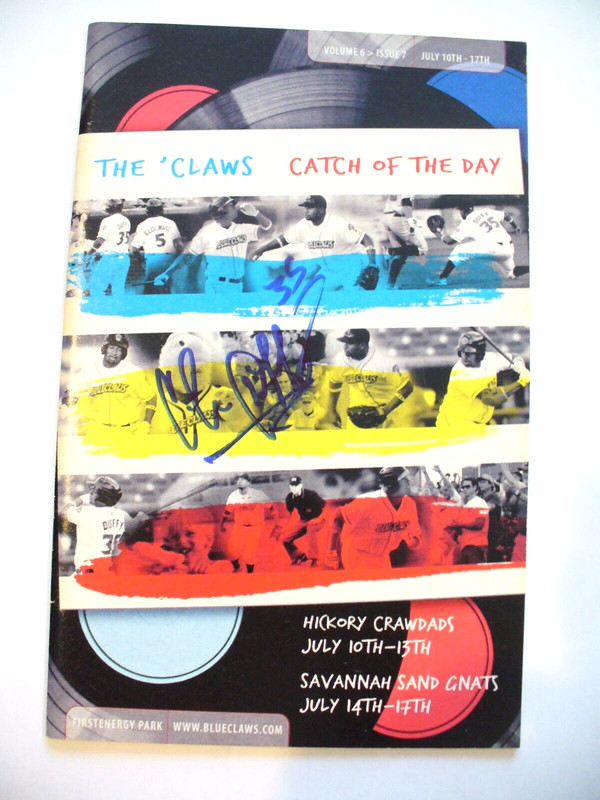 MILB - 2012 (July) Lakewood BlueClaws GameDay Program "Chris Duffy" Auto. - EX