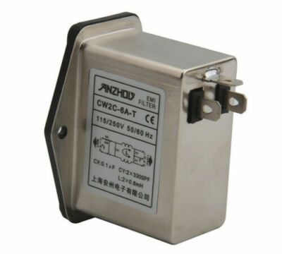 1PC AC power purifier filter inductor 115/250V 6A socket switch filter CW2C-6A-T