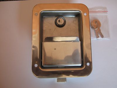 Qty. 6, STAINLESS STEEL PADDLE LATCH & KEY for Tool Box Door