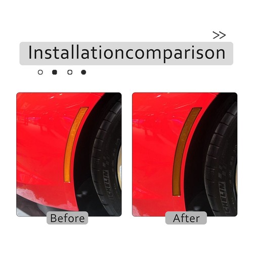 Reflector Blackout Kit Vinyl Overlay Decor Fit For Corvette C7 2014-2019 4PCS - Picture 4 of 12