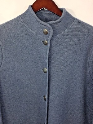 Vintage Ll Haricot Laine Bouillie Manteau Femmes Petit Bleu Veste Euc Ebay