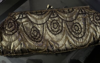 CARLO FELLINI FANCY ANTIQUE GOLD BEADED EVENING BAG New With Tags