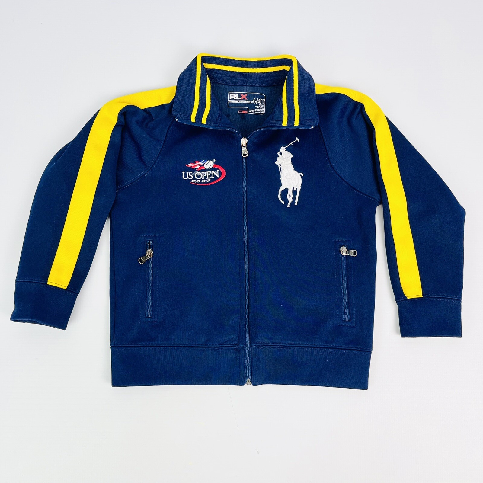 Giacca da golf polo Ralph Lauren taglia 4T bambino US Open 07 grande logo pony RLX blu