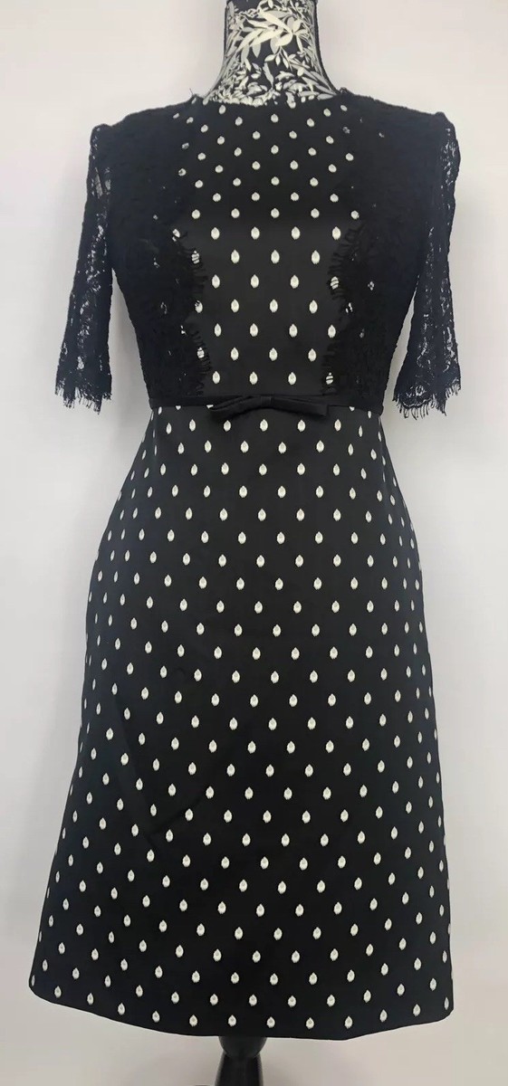 chinese dress ladies Polka Dot Lace-Trim Midi Dress main image 1