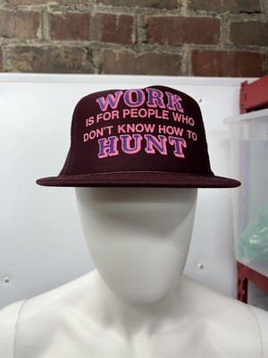Vintage Work Is For People Who Don t Know How To Hunt Trucker Hat SnapBack Humor