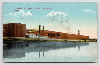 Wood & Ayer Mills Facotry E. E. Smith Lawrence Massachusetts MA c1908 Postcard