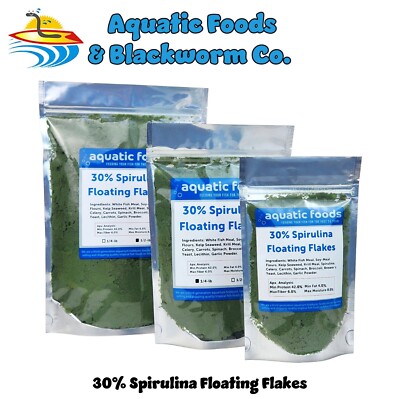 30% Spirulina Flakes, for Cichlids, Marine Fish and All Tropical Fish.  WL