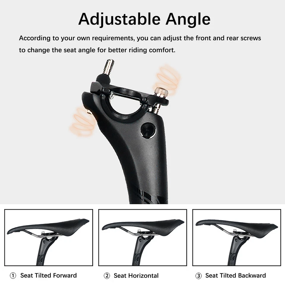 Tubo de tija de sillín de fibra de carbono UD desplazado 20 mm bicicleta bicicleta tija de sillín 27,2 mm Foto 3 de 4