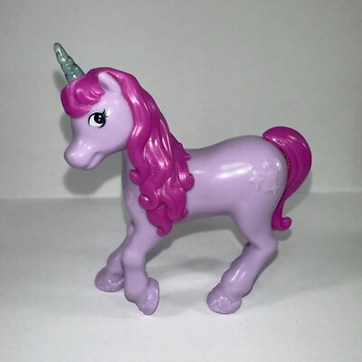 PLASTIC LAVENDER & PINK 3.5  UNICORN FIGURE CAKE TOPPER UNBRANDED