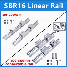 2Pcs SBR16 300-4500mm LINEAR SLIDE GUIDE SHAFT RAIL+4Pcs SBR16UU Block Bearing