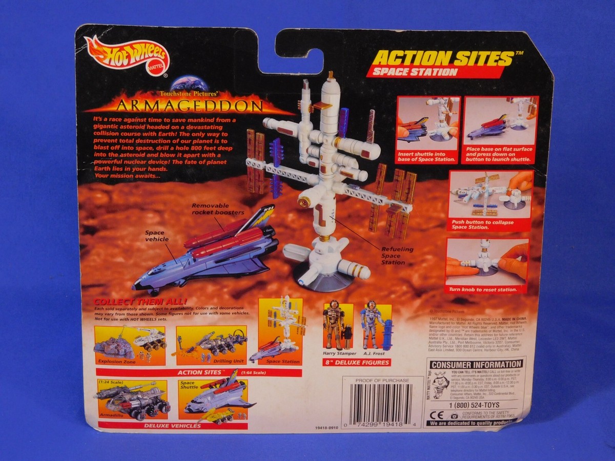 HOT WHEELS ARMAGEDDON ACTION SITES SPACE SHUTTLE & STATION