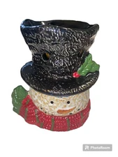 Yankee Candle Snowman Scarf Head Wax Tart Warmer Burner Christmas Holiday