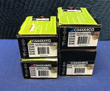 (4-Pack) Lexmark C544X4KG Extra High Yield Black & Color Toner Cartridges