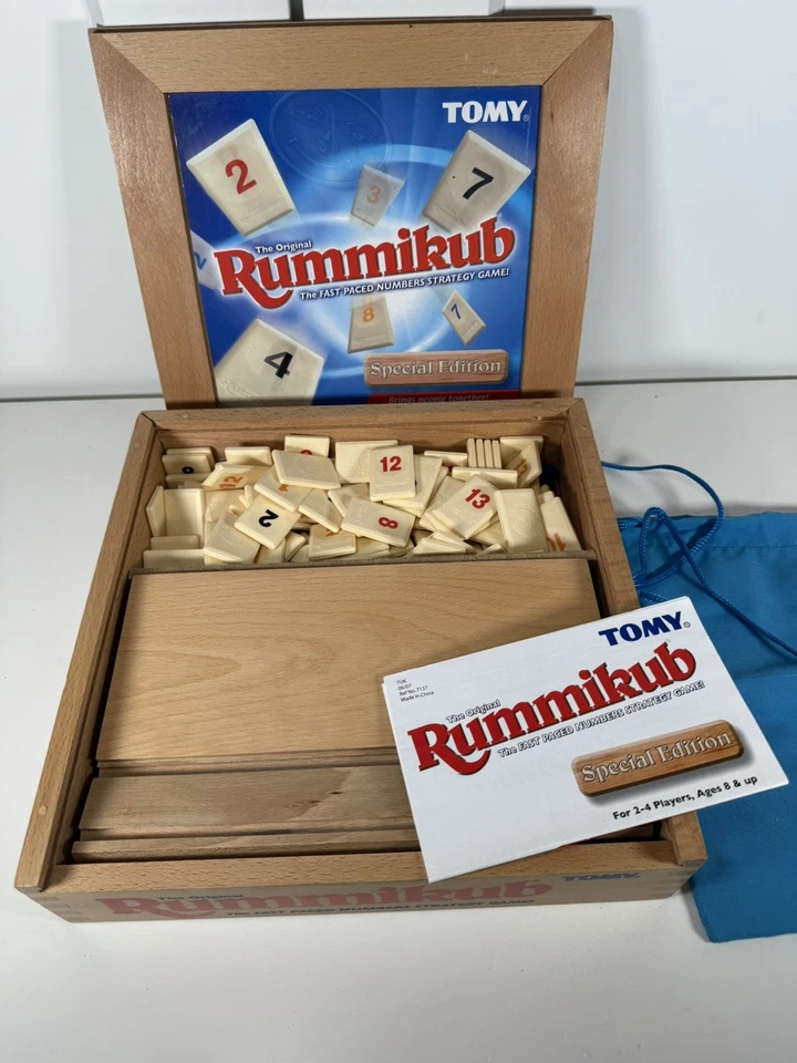 Rummikub Special Edition - Wooden Box - Tomy - Rare Variant - Complete - Image 2 of 4