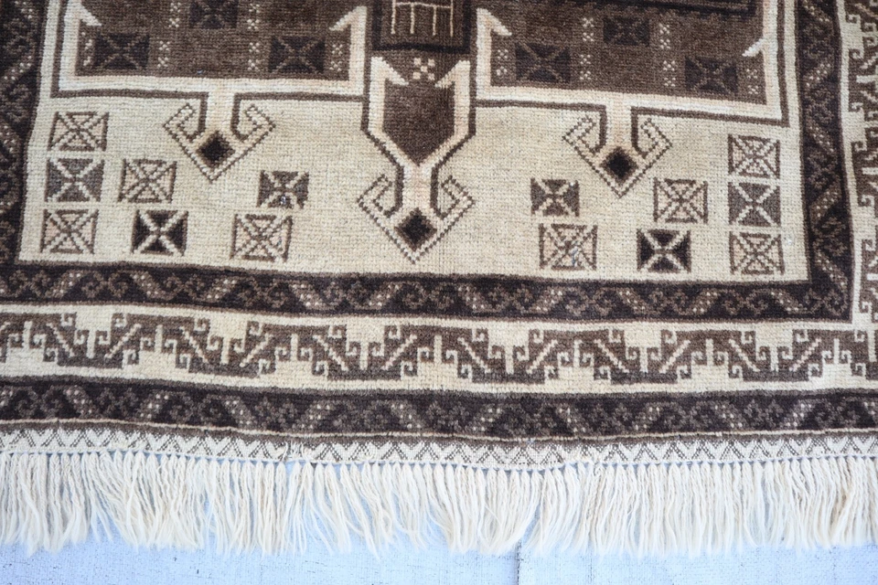 3x5 ft Antique Caucasian Rug- Handmade Wool Tribal Rug, Geometric Oriental Rug - Image 4 of 4