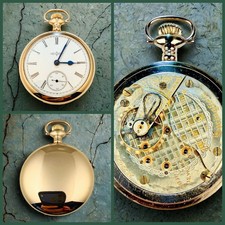 NICE! 18s Illinois Pocket Watch Two-Tone 17j Serviced