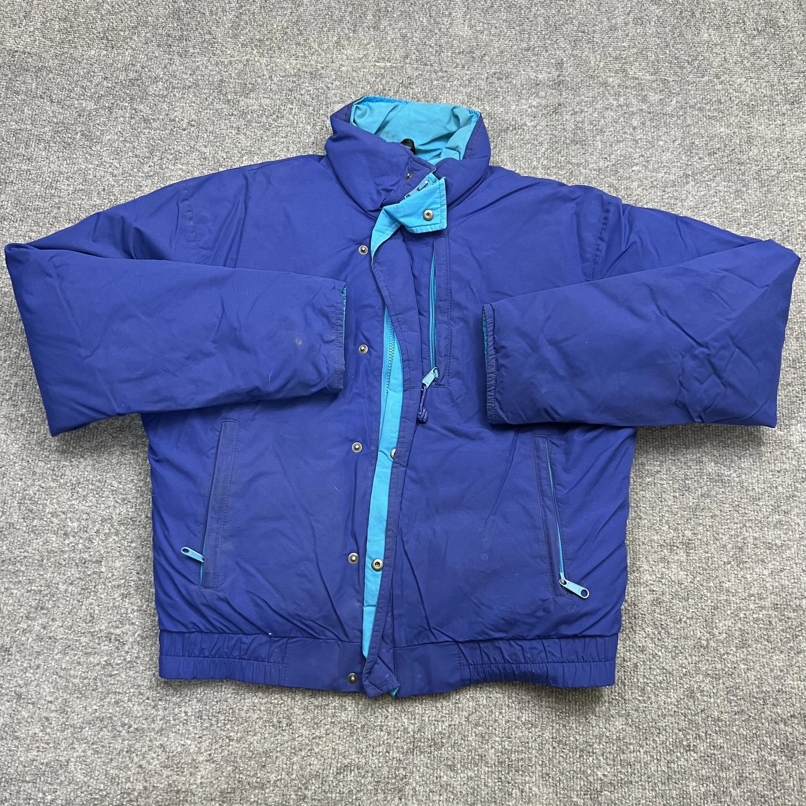Vintage LL Bean Jacket Mens 52 Regular Blue Down Insulated Winter Coat 90s USA