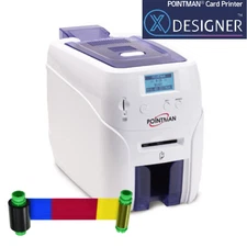 Pointman Nuvia N20 (N30) DUAL-Sided Printer Bundle w/ Color Ribbon & Software