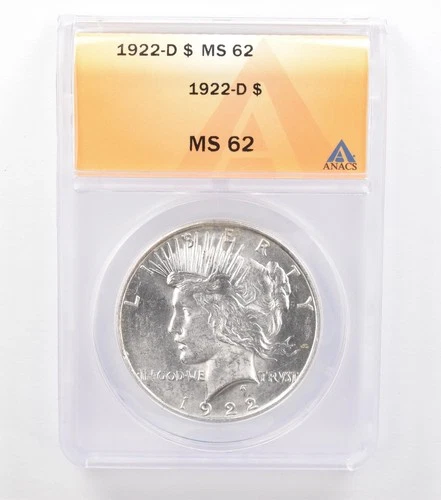 1922-D Peace Silver Dollar MS62 ANACS *6988
