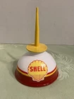 SHELL Vintage Pump OIL Can Gasoline Station Gas Garage Motor Car Decal Sign