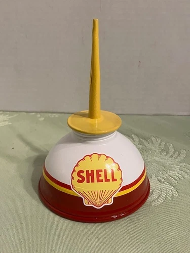 SHELL Vintage Pump OIL Can Gasoline Station Gas Garage Motor Car Decal Sign