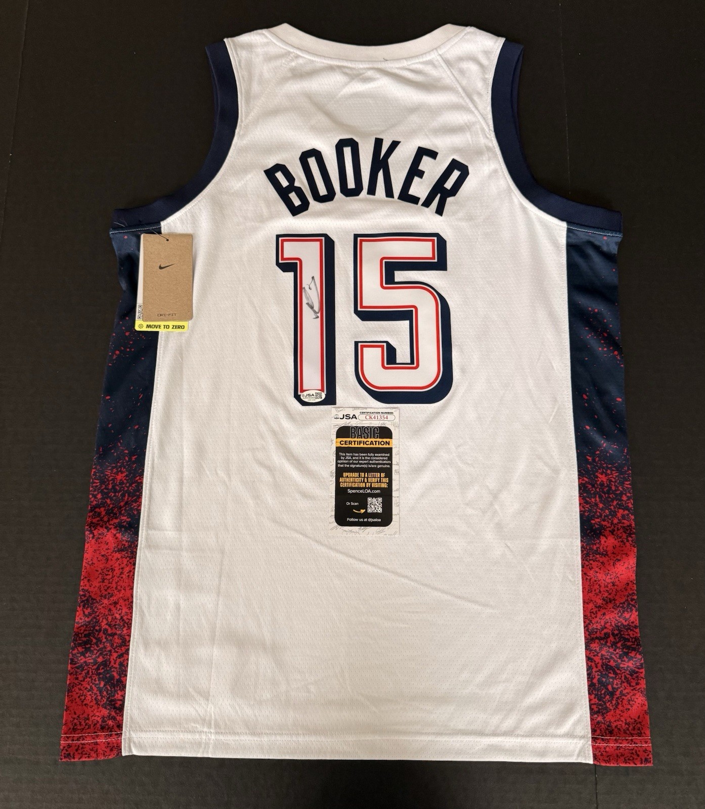 Devin Booker Autographed Signed Jersey Team USA Paris Olympics JSA COA 