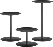 Holloween Black Candle Holder Metal Candle Stand Set of 3 Pillar Candle Holders