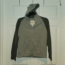 Boy's sz 14 16 XL Ditch Plains Gray Zip Up Athletic Hoody Sweatshirt