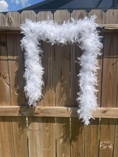 80g White Feather Boa 2 Yards Fluffy Boas for Party Wedding Xmas Tree Decoration