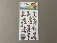 1 Sheet Of Disney Pinocchio Stickers Sheet Is 8 X 6 3/4 With 25 Stickers, New
