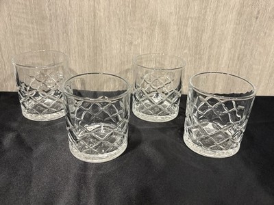 Four (4) 10 Ounce Embossed Logo Courvoisier Rocks Glasses
