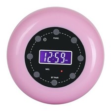 HX-159CR Shower Clock Radio, PLL FM Radio, Bluetooth with Hand-Free Pink