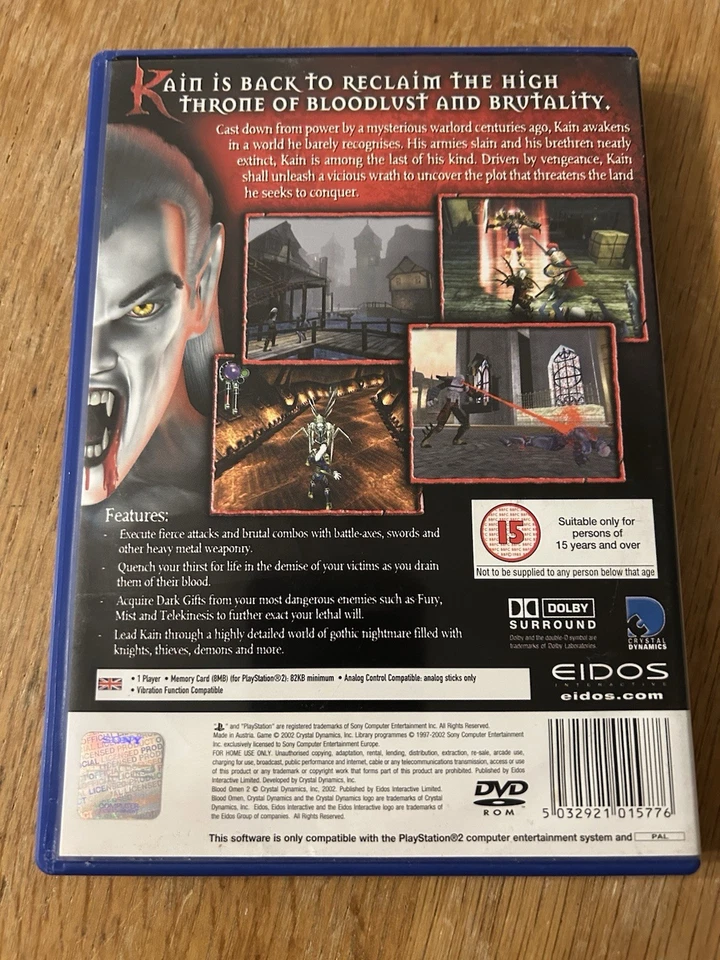 Blood Omen 2 (Sony PlayStation 2) - PAL - PS2  - Image 2 of 3