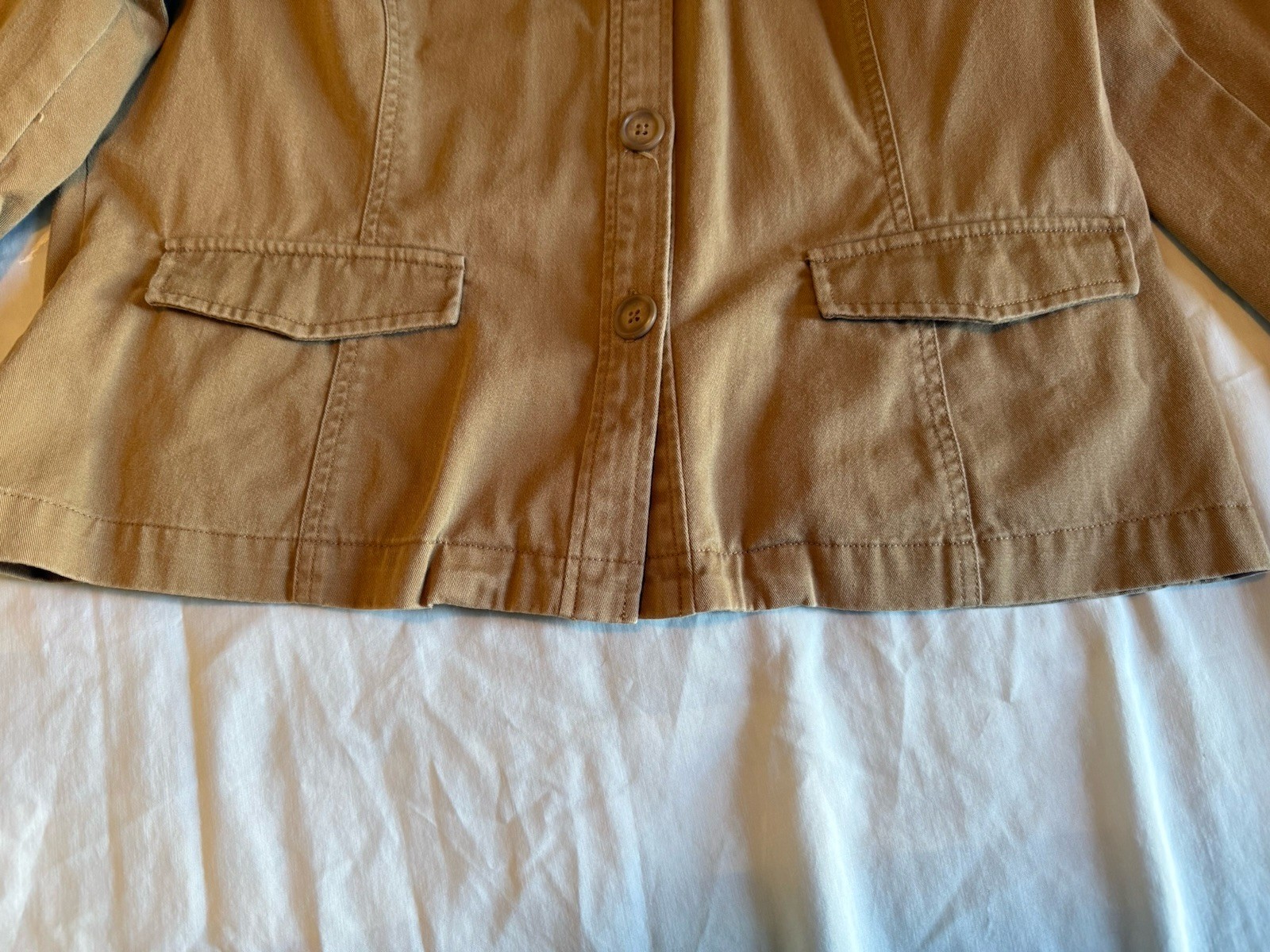 Mossimo Tan Lightweight Button-Up Jacket XLG W/ M… - image 5