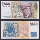 Iceland 2000 Kronur Banknote 1986 L.1986 P.-57a FDS/UNC