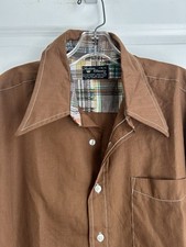 Vtg 70s Shirt Dagger Collar Hippie Disco Mod MCM Mens XL Fashion Classics