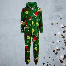 NWT Green Grinch Christmas With Hood Zip Up Cozy Soft, OVERSIZED