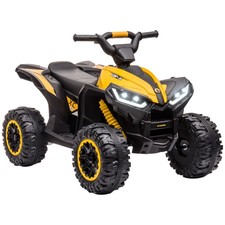 HOMCOM Quad Elettrico per Bambini 12V 2 Velocità Ruote con Clacson Giallo